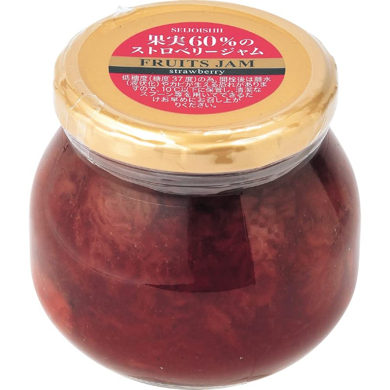 Seijo Ishii Strawberry Jam 60% Fruit, Small Bottle, 10.2 oz