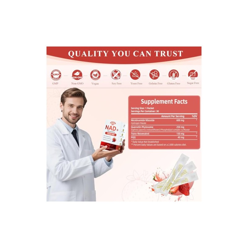 Suplemento de Nad 1000 Mg L?quido: Nicotinamida Rib?sido