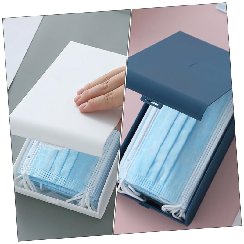 Mobestech 2pcs Facial Mask Storage Box Dust Mask Container Desk