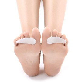 Cojines de gel para los dedos del pie, almohadillas para orejas de soporte de gel para martillo derecho/izquierdo, alisador y corrector para rizado, curvado, torcido, superpuesto, garra y dedos del mazo (1 par)