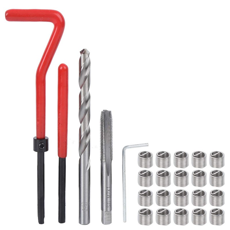 Repair...,M7 Helicoil Kit,M7 Helicoil,Repair Tool Kit M7 X1 Thread25Pcs M7