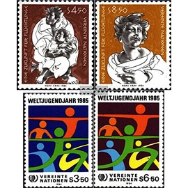 UN - Vienna 43-44,45-46 (complete.issue.) fine used/cancelled 1984 Refugees, Youth (Stamps for collectors)