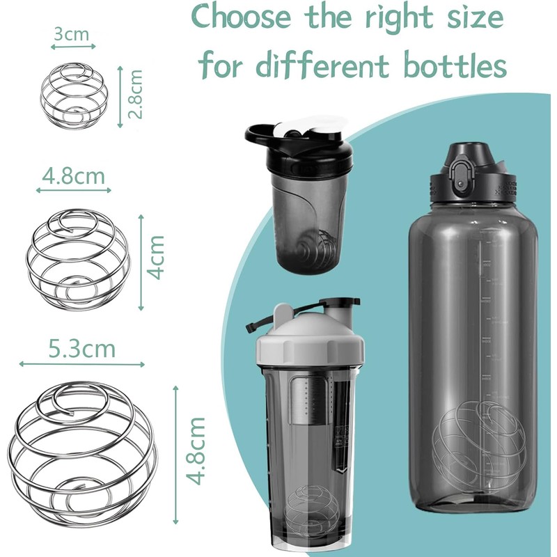 6 Pcs Shaker Balls, 304 Stainless Steel Mixing Balls for