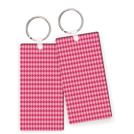 Island Gifting - Hot Pink Dogtooth Design Design - Keychains Key Chains Keytags - Set of 2