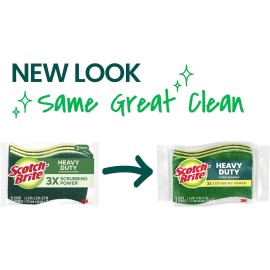 Scotch-Brite Heavy Duty Scrub Sponges (6-Pack) - Safe for Non-Coated Cookware