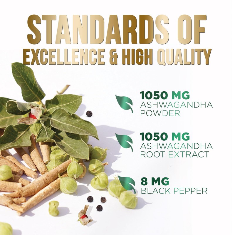 Herbal Ashwagandha 2,100 mg - Extra Strength Unwind, Calm &