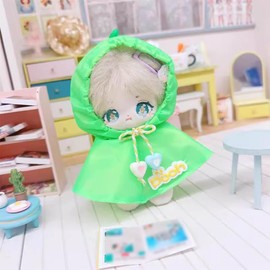 niannyyhouse 10cm~15cm Plush Doll Clothes Raincoat Dolls Dress Up Pendant (Green)