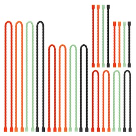 20 bridas de silicona – Bridas de goma reutilizables flexibles para agrupar y sostener, ataduras multiusos para interiores y exteriores (4 + 6 + 12 + 18 + 24 pulgadas)