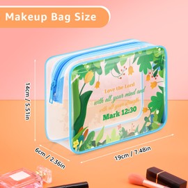 Gfhzdmf Christian Gifts for Women Clear Makeup Bag Religious Gifts Baptism Gifts for Daughter PVC Cosmetic Bag Christian Birthday Gifts for Women Inspirational Quotes Gift Motivational Gift for Girl