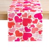 Joyfol Day Red Love Heart Valentine's Day Table Runner,Long Dresser