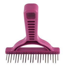 The Untangler Rakes for Grooming and Shedding - silky smooth rotating teeth to easily collect loose hair (Purple, Shedding)