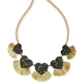Inc Gold-Tone Resin Hearts & Fringe Statement Necklace, 18 + 3 Extender