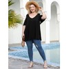 LARACE Plus Size Tunic Tops For Women V neck Short