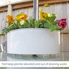 AuldHome Umbrella Planter for Patio Table with Umbrella Hole (White),
