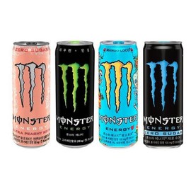 Monster 355ml (pea chicken + green + mango + zero) 12 cans each, 48 cans in total (31199620) / 몬스터 355ml (피치킨+그린+망고+제로) 12캔씩 총48캔 (31199620)