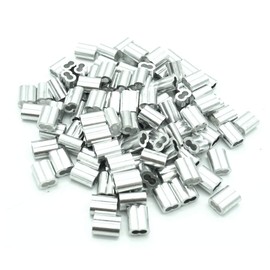 Aluminium double sleeves for wire rope suspension, 100 pieces, 1.5 mm