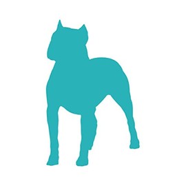 Pitbull Sticker - Decal - Die Cut - Dog Canine pet - Teal 1.50" x 2.34"