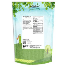 Food to Live Organic Yellow Mung Dal, 2 Pounds – Non-GMO, Peeled Split Mung Beans (Moong Dal). Ayurvedic Food. Easy to Cook. High in Dietary Fiber, Protein, Iron. Great for Soup, Kitchari, Curries