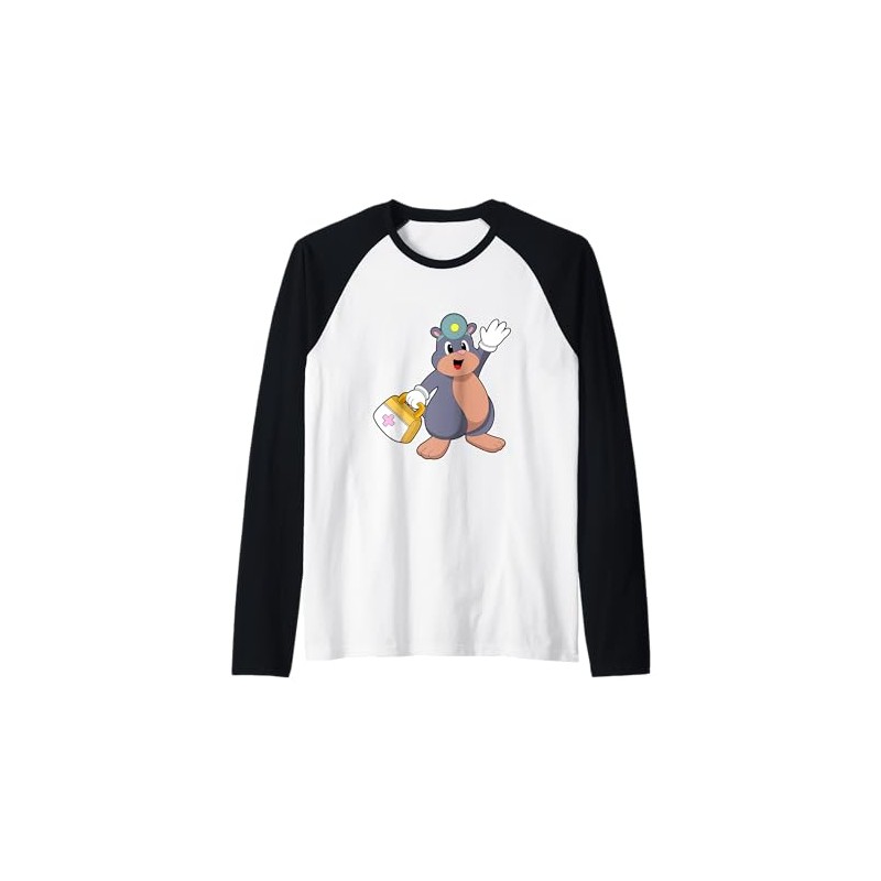 Mole Nurse First aid kit Raglan Baseball Tee