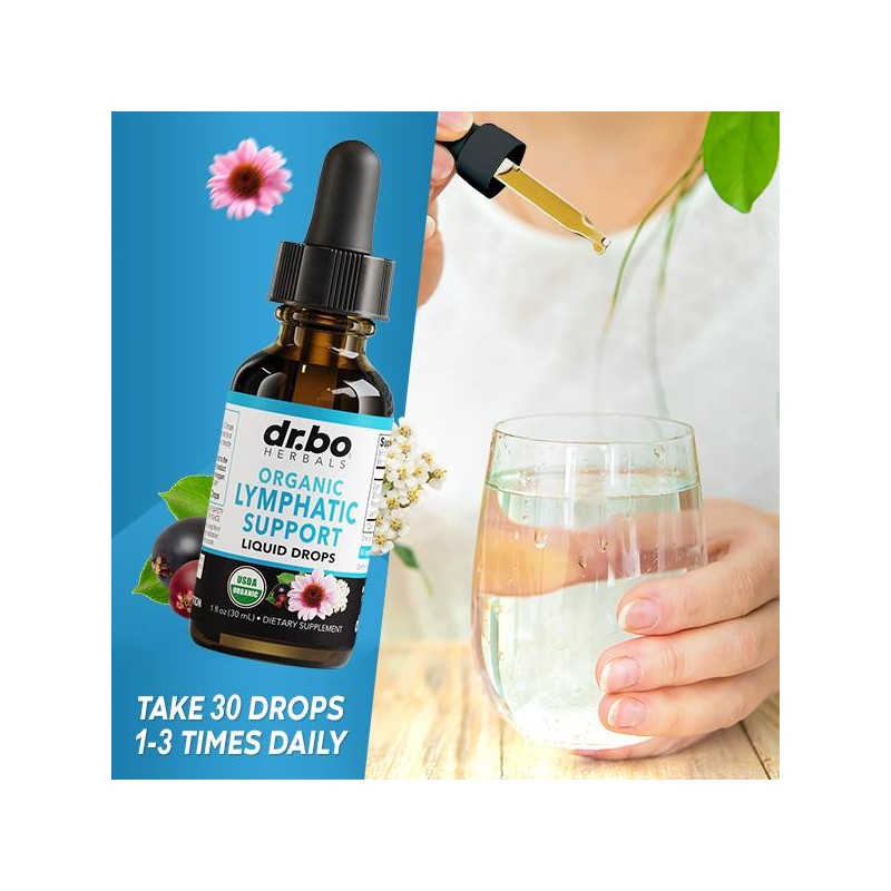 Dr. Bo Lymphatic Support Liquid Drops | USDA Organic Herbal