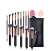 Salandens Brochas para maquillaje 16 Piezas. Brocha de cerdas sintticas prmium. Kit de brochas para sombras de ojos, aplicador de rubor y maquillaje  