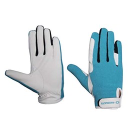 S-Products LADIES HORSE RIDING FLEECE & SYNTHETIC LEATHER WOMEN EQUESTRIAN SPORTS GLOVES (Small, Sky Blue)