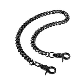 WY LIGHTING LEVEL Waist Chain Heavy Duty Metal Wallet Chains Punk Keychain Silver Color Hip Hop Keyholder Round Clasp Goth Keyring for Pants Jeans Trucker Biker Motorcycle Men Women (black)