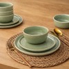 AmorArc Stoneware Dinnerware Sets,Round Reactive Glaze Ceramic Plates and Bowls