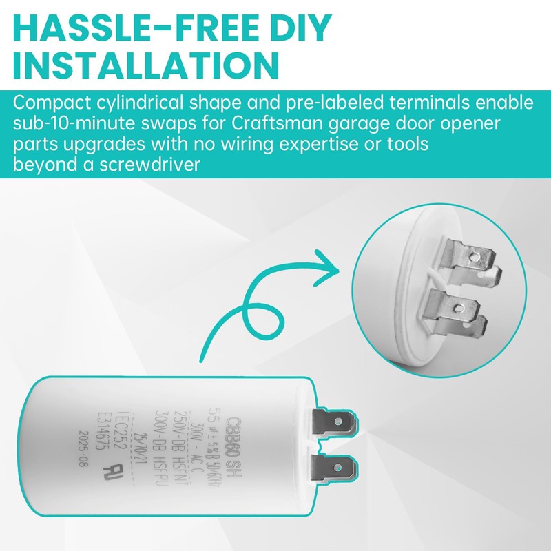 30B532 55uF 55 MFD Garage Door Opener Capacitor - Round