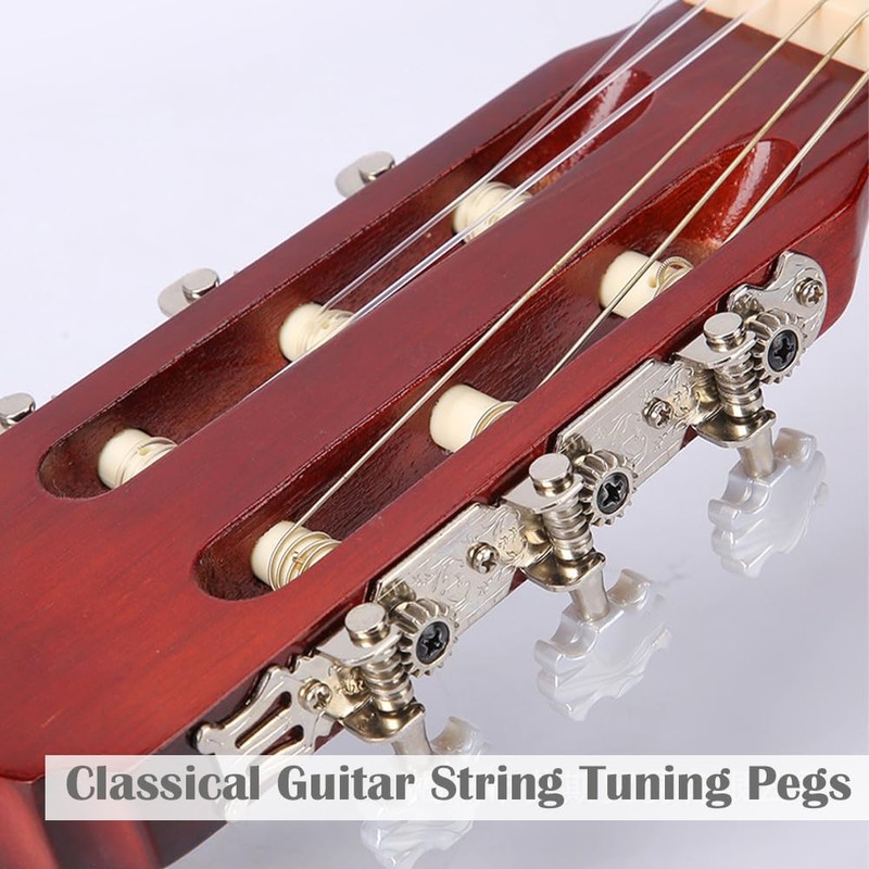Classical Guitar String Tuning Pegs Silver Guitar Machine Heads Set
