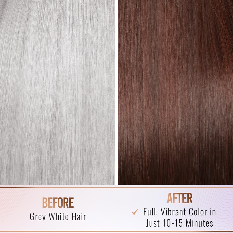 Herbishh Chestnut Brown Shampoo for Gray Hair, Hair Dye Shampoo