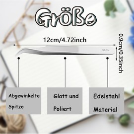 Pointed Tweezers Stainless Steel Precision Tweezers Eyebrow Plucking Surgical Tweezers for Crafts, Electronics, Soldering, Experimental Work (12 cm)