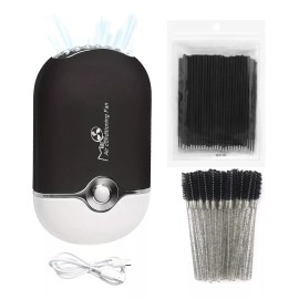 Mouyic Ventilador De Pestañas 100 Microbrush 50 Cepillos Todo Negro Espesor 1 Mm Largo 1 Mm Tipo De Curvatura C