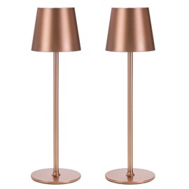 IMQSQIK 2Pack Cordless Table Lamps USB Rechargeable Simplicity Desk Lamp Built-in 4600 mAh Battery LED Battery Operated lamp with Touch Control Table lamp - Bedroom/Desk/Reading/Patio(Brown)