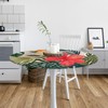 Pardick Palm Flower Round Fitted Tablecloth with Elastic Table Cover