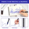OFFCUP Rollerball Pen, Pack of 10 Rollerball Pens, Blue, 0.5