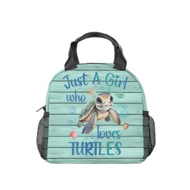 AIOMXZZ Sea Turtle Lunch Bag for Girls Boys, Small Lunch Bags Insulated, Cute Reusable Lunchbox for Kids, Blue Freezable Lunchbags for Work School