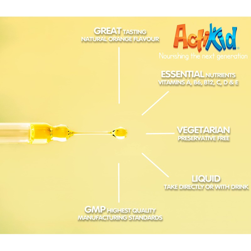 ActiKid Multi-Vitamin Drops 25ml, Gelatine Free (Vitamin Drops for Babies,