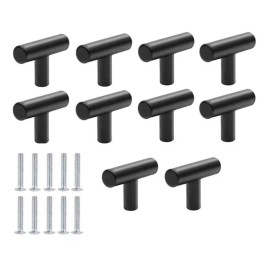 LIZOFERTAS Jaladera Tipo Botón Acero Inox 40 Mm Negro 10 Piezas