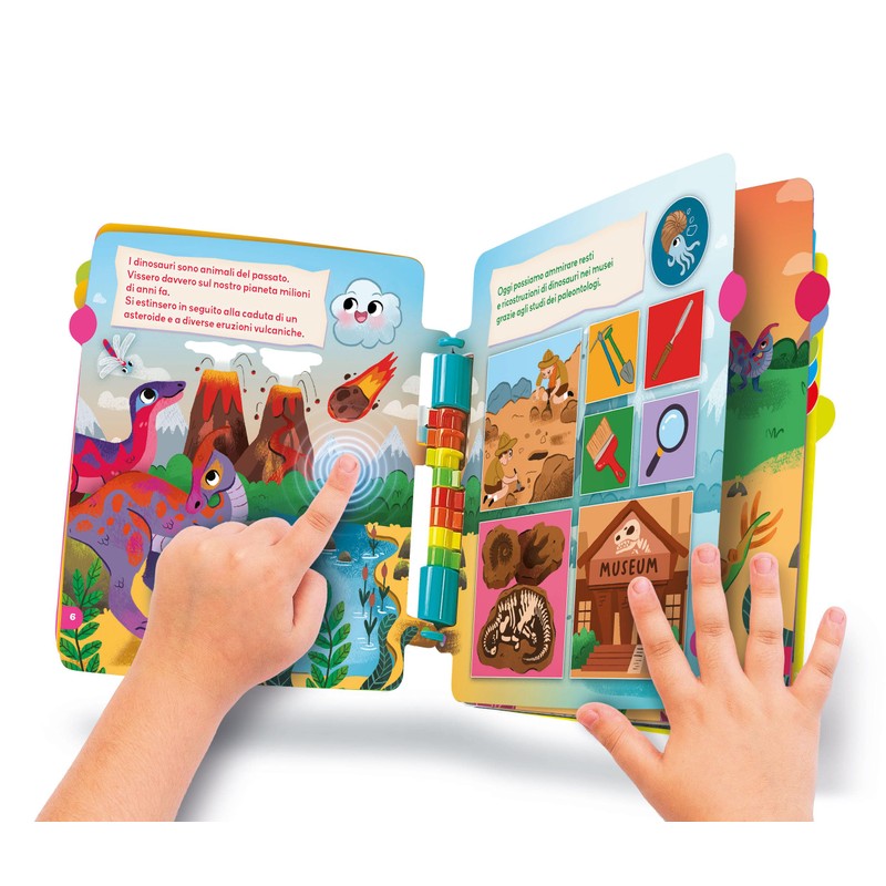 Clementoni - Sapientino Girapagina, Dinosauri e Creature Fantastiche, Libro Interattivo
