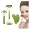 3pcs Rodillo De Masaje Facial De Jade Gua Sha Rejuvenece