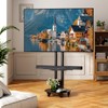 CABTE Rolling TV Stand,Heavy Duty Mobile TV Stand with Storage