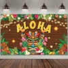Luau Party Decorations Hawaiian Aloha Backdrop Banner Tropical Tiki Totem
