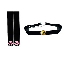 1 Pair Cat Paw Socks, Cute Cat Paw Socks, High Sock Covers, Tights, Thigh High Socks, Black Cat Paw Pad Socks for Women, Girls, Cosplay or Daily Wear, black