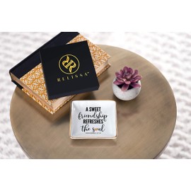 RELISSA Spiritual Gifts for Women Friendship, Christian Gifts for Women Friends - Friendship Trinket Dish, Jewelry Dish, Ring Dish, Long Distance Friendship Gifts, Secret Sister Gift for Women, Birthday Gift for Best Friend, Galentine Gift, Valentine's D