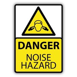 Zirni Danger Noise Hazard Ears Protection Warning Sign Sticker Decal Design
