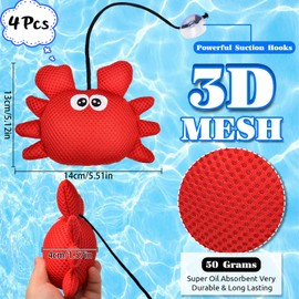 xinrongda 4 Pieces Hot Tub Scum Absorber for Spa, Reusable 3D Oil Absorbing Sponge, Hot Tub Cleaning Kit for Hot Tub Accessories, Swimming Pool and Spa, Crab