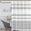 Lazzzy Extra Long Black and White Shower Curtain Waterproof Fabric