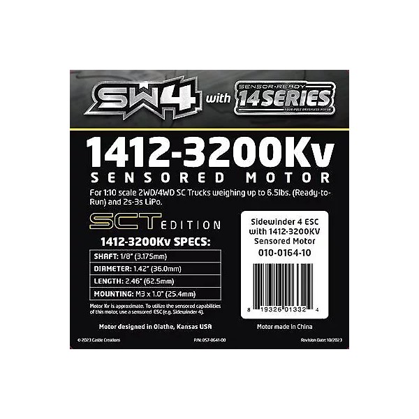 Castle Creations Sidewinder SW4 Waterproof 1/10 2-3s ESC or 2100KV