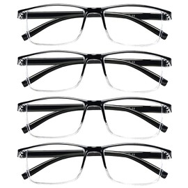 ALWAYSUV 4er Pack Lesebrille für Männer Blaulicht blockierende Lesebrille Reduziert Augenschmerzen Kopfschmerzen Besserer Schlaf für Männer/Frauen Klare Linsen-Lesebrille 1.75